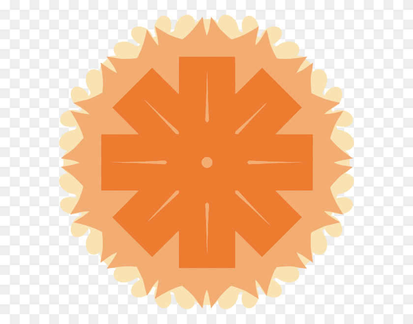 600x600 Оранжевый Узор Солнечных Лучей Картинки - Санберст Клипарт