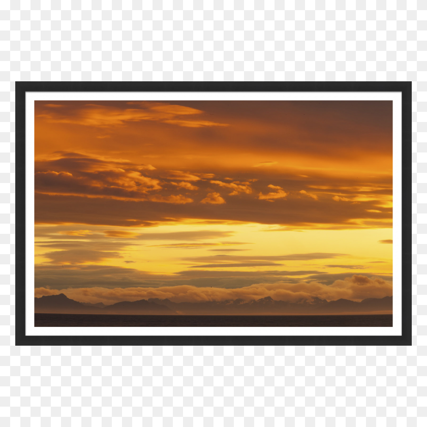 1500x1500 Оранжевый Закат На Горизонте - Закатное Небо Png