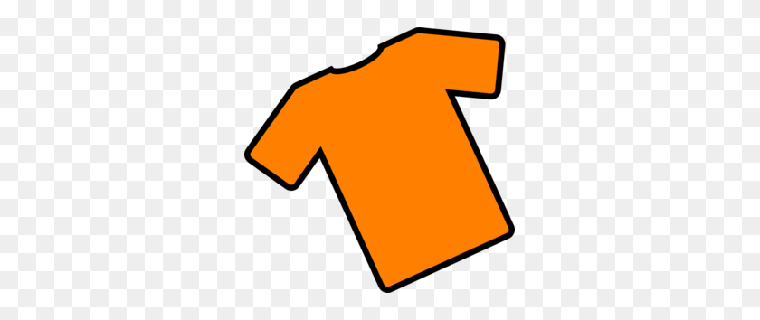 299x294 Orange T Shirt Angled Clip Art - T Shirt Clipart