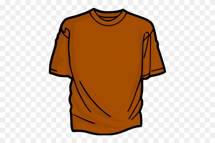 458x500 Orange T Shirt Vector Clip Art - Shirt And Tie Clipart