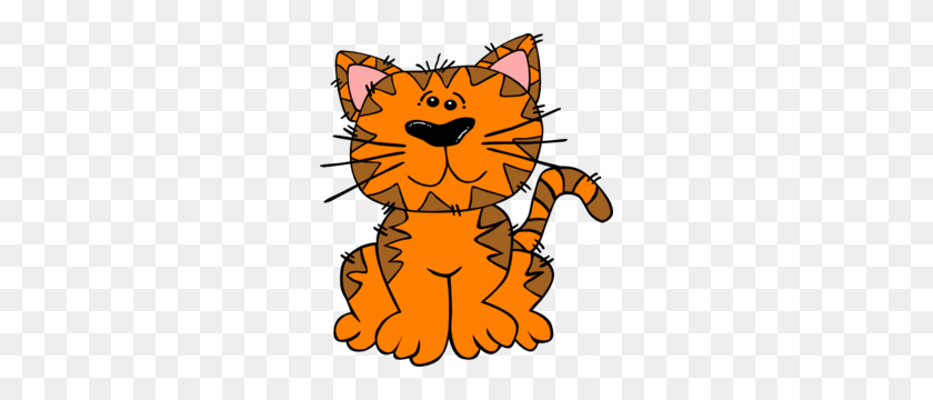 264x300 Orange Tabby Cat Clip Art - Orange Cat PNG