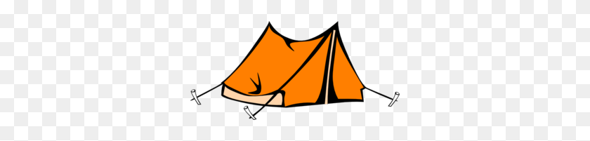 298x141 Orange Tent Clip Art - Tent Clipart