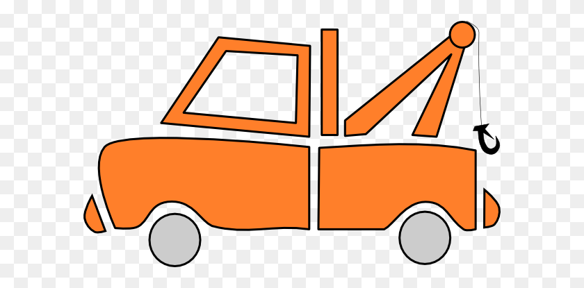600x355 Orange Tow Truck Clip Art - Truck Clipart