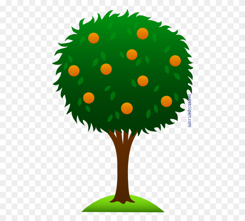 484x700 Orange Tree Clip Art - Green Grass Clipart