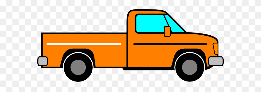 600x237 Orange Truck Clip Art - Truck Clipart PNG