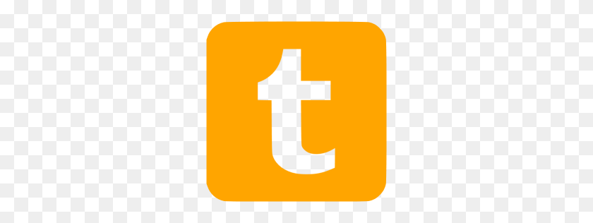 256x256 Orange Tumblr Icon - Tumblr Logo PNG
