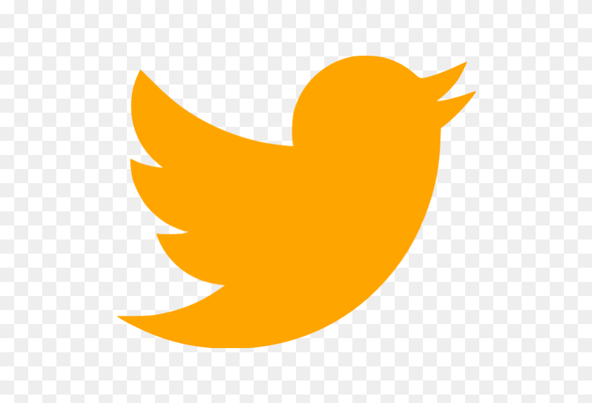 512x512 Оранжевый Значок Твиттера - Логотип Твиттера Png