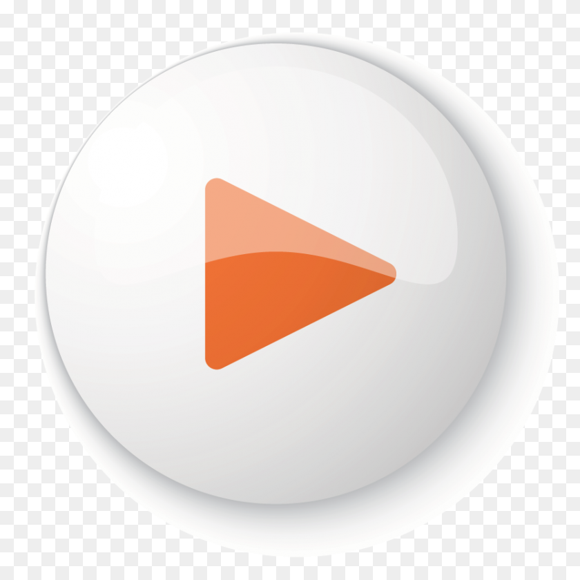 833x833 Orange Video Play Button - Video Play Button PNG