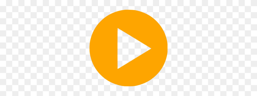 256x256 Orange Video Play Icon - Play Icon PNG