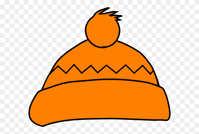 600x508 Orange Winter Hat Clip Art - Winter Gloves Clipart