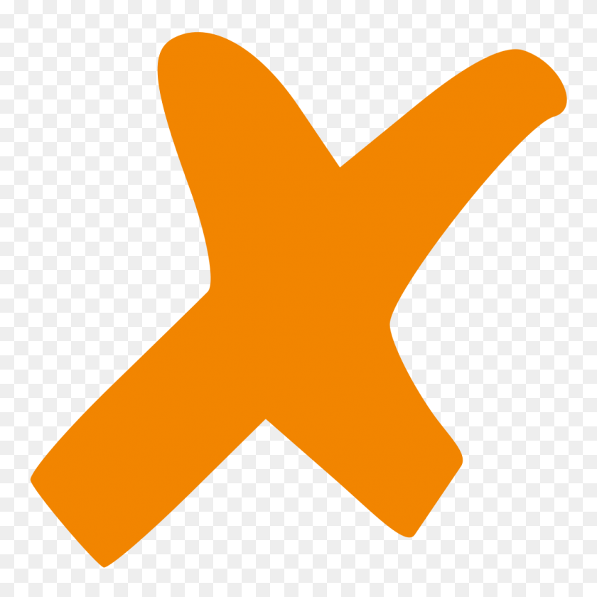 1024x1024 Orange X - X Icon PNG