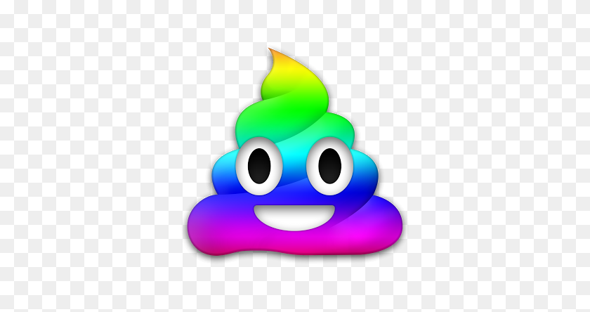 384x384 Naranja Amarillo Verde Azul Rosa Púrpura Poop Emoji Poopemo - Rainbow Poop Emoji Clipart