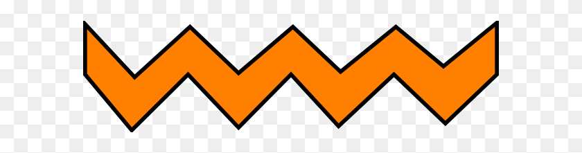 600x161 Orange Zig Zag Clip Art - Zigzag PNG