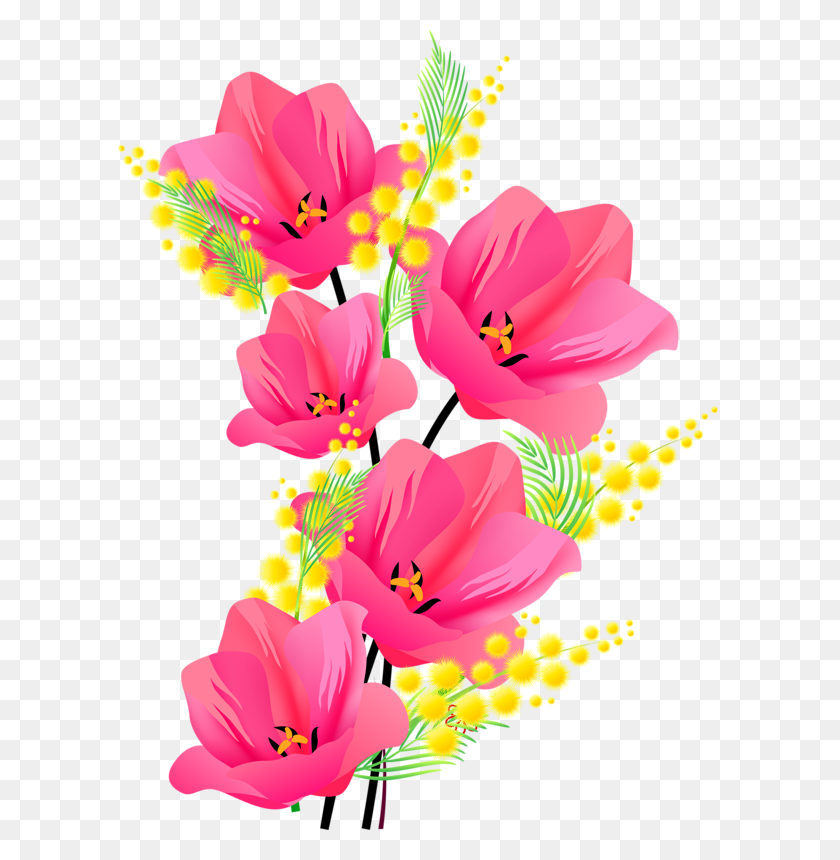 603x800 Orig Flowers Flowers, Цветочный Клипарт - Красочный Цветочный Клипарт