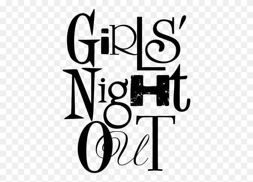 424x544 Orig Scrapbook Words - Girls Night Clipart