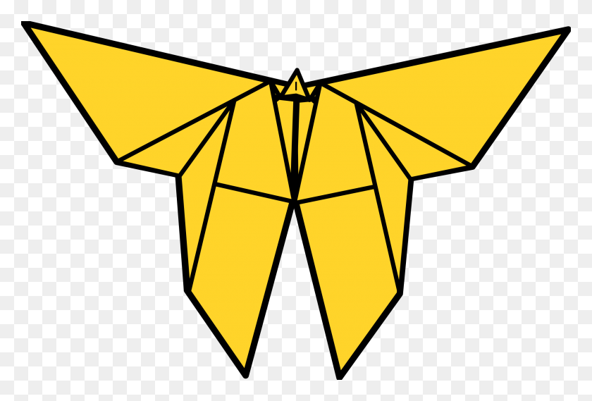 2400x1568 Origami Mariposa Iconos Png - Mariposa Contorno Png