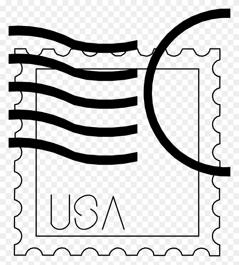 2078x2324 Original Stamp Clipart Outline - Usa Outline Clipart