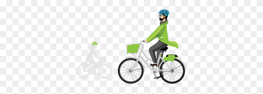 349x243 Orlando Bike Share - Riding Bicycle Clipart