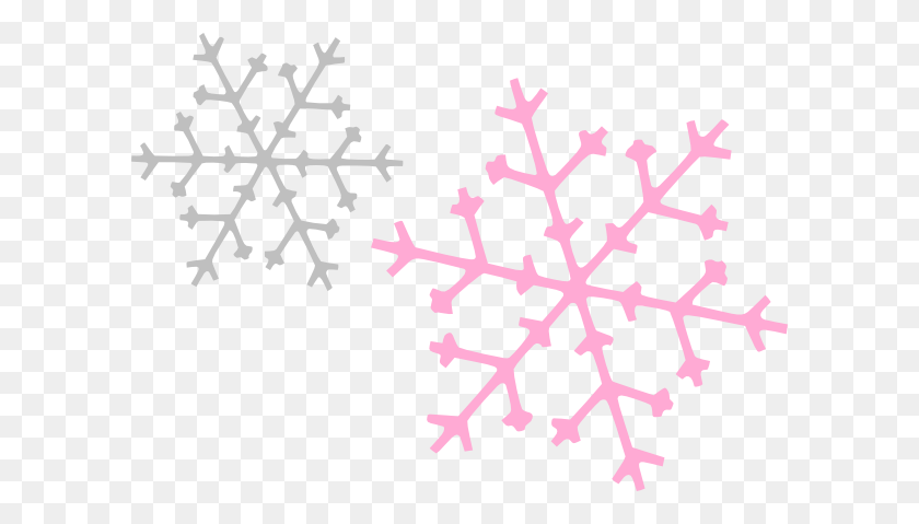 600x419 Ornament Snowflakes Pink Gray Png Clip Arts For Web - Snowflake Border PNG