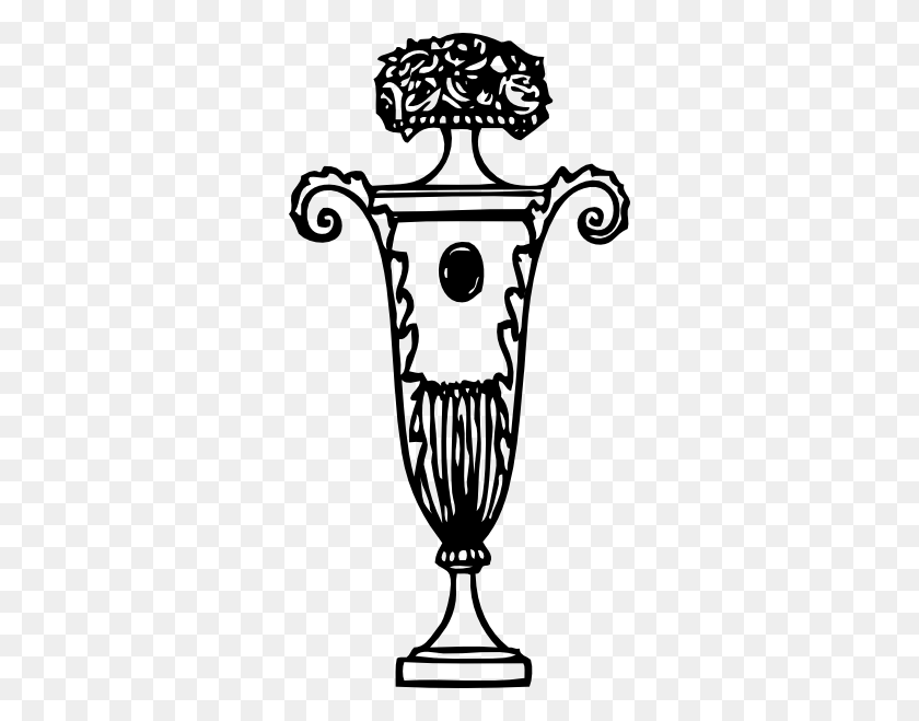 312x599 Ornament Urn Png, Clip Art For Web - Ornament Clipart Black And White