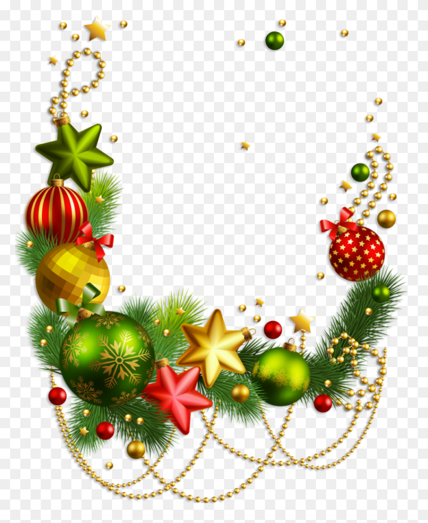 826x1024 Ornaments Clipart Bay Music Border Clip Art Christmas Tree - Christmas Caroling Clipart