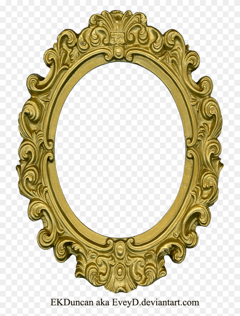 763x1048 Ornate Gold Frame - Oval Frame PNG