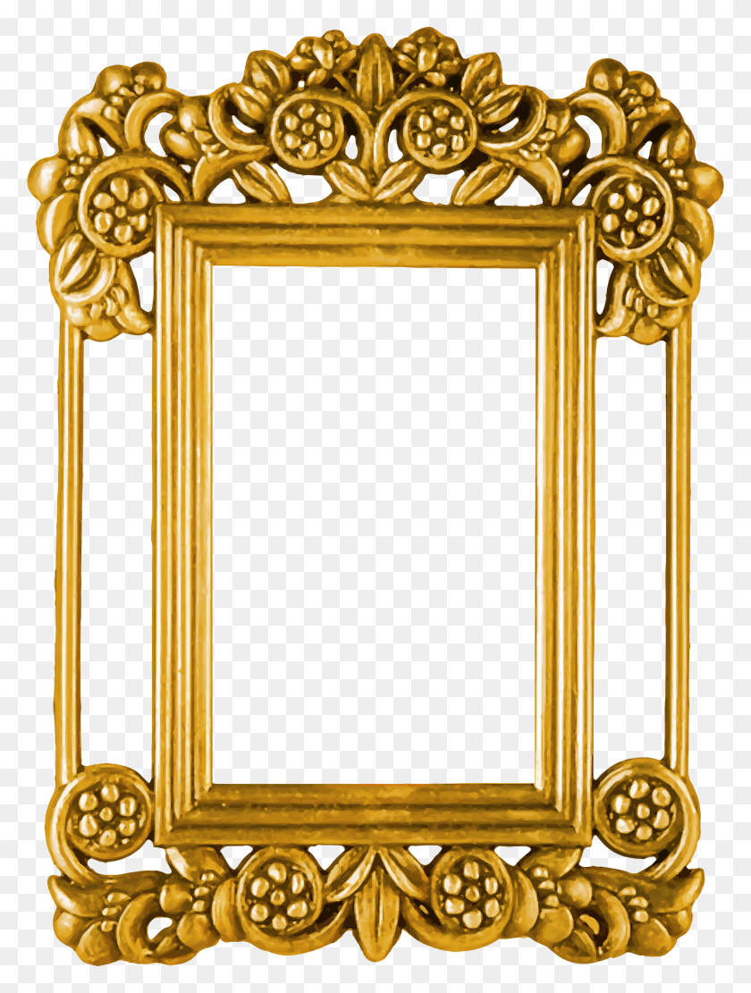 1762x2376 Ornate Gold Frame Clipart - Gold Frame PNG