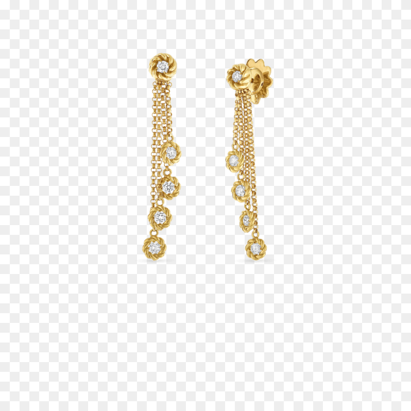 800x800 Orr's Jewelers Roberto Coin Drop Earrings With Diamond Stations - Diamond Earrings PNG