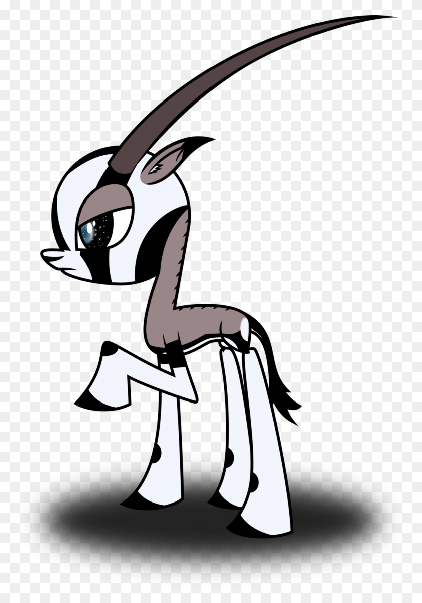 1024x1497 Oryx Clipart Berrendo Antílope - My Little Pony Clipart Blanco Y Negro