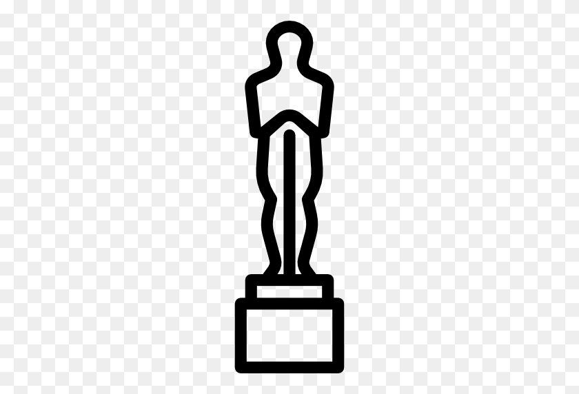 512x512 Oscar Statue Outline Free Clipart Png - Oscar PNG