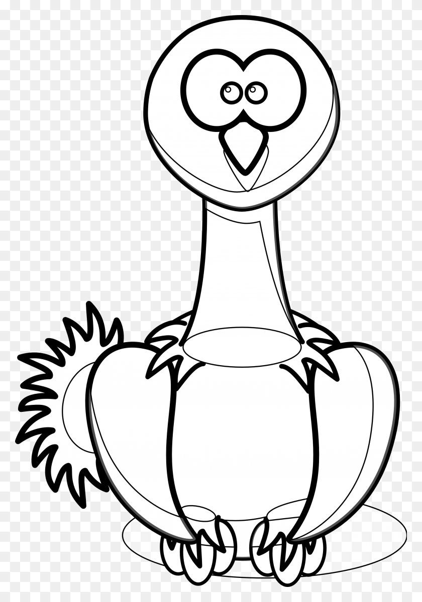 2555x3737 Ostrich Clipart Black And White - Pillow Clipart Black And White