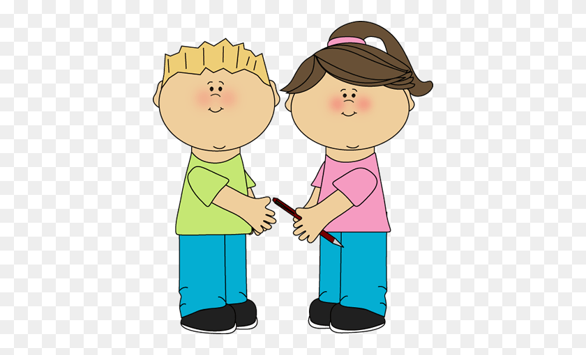 402x450 Other Cliparts - Kids Talking Clipart
