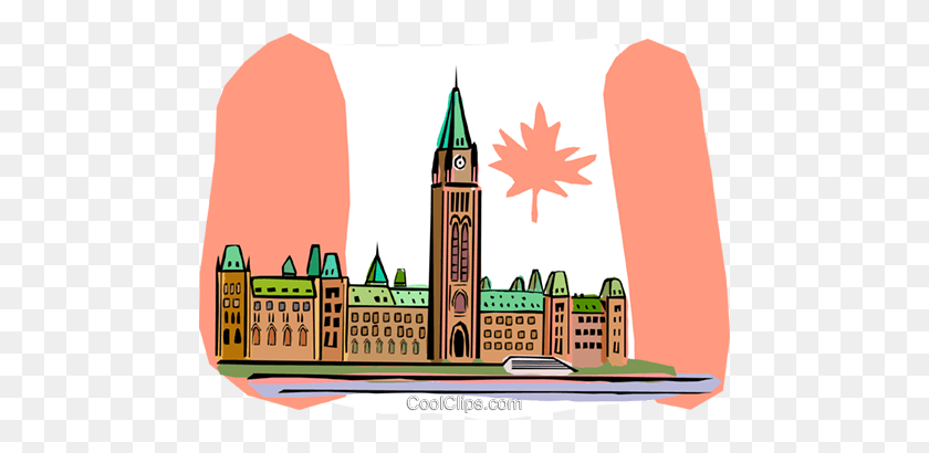 480x350 Ottawa, Canada, Parliament Buildings Royalty Free Vector Clip Art - Parliament Clipart
