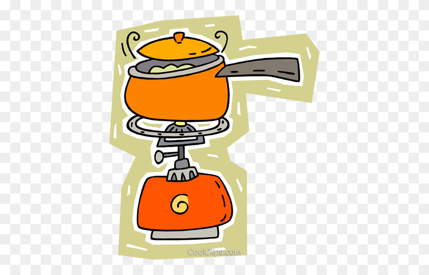 412x480 Outdoor Cook Stove With Pot Royalty Free Vector Clip Art - Outdoor Clipart