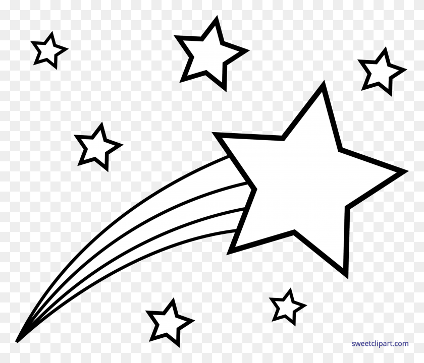 5221x4421 Outer Space Symbol Shooting Star Lineart Clip Art - Sign Clipart Black And White