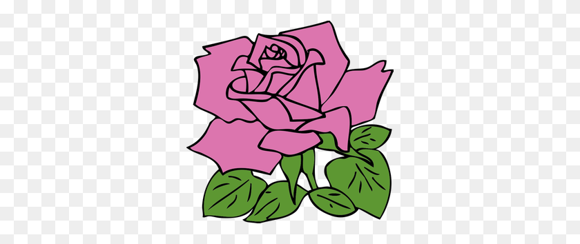 300x294 Outline Clip Art Image Of Flower - Rose Outline Clipart