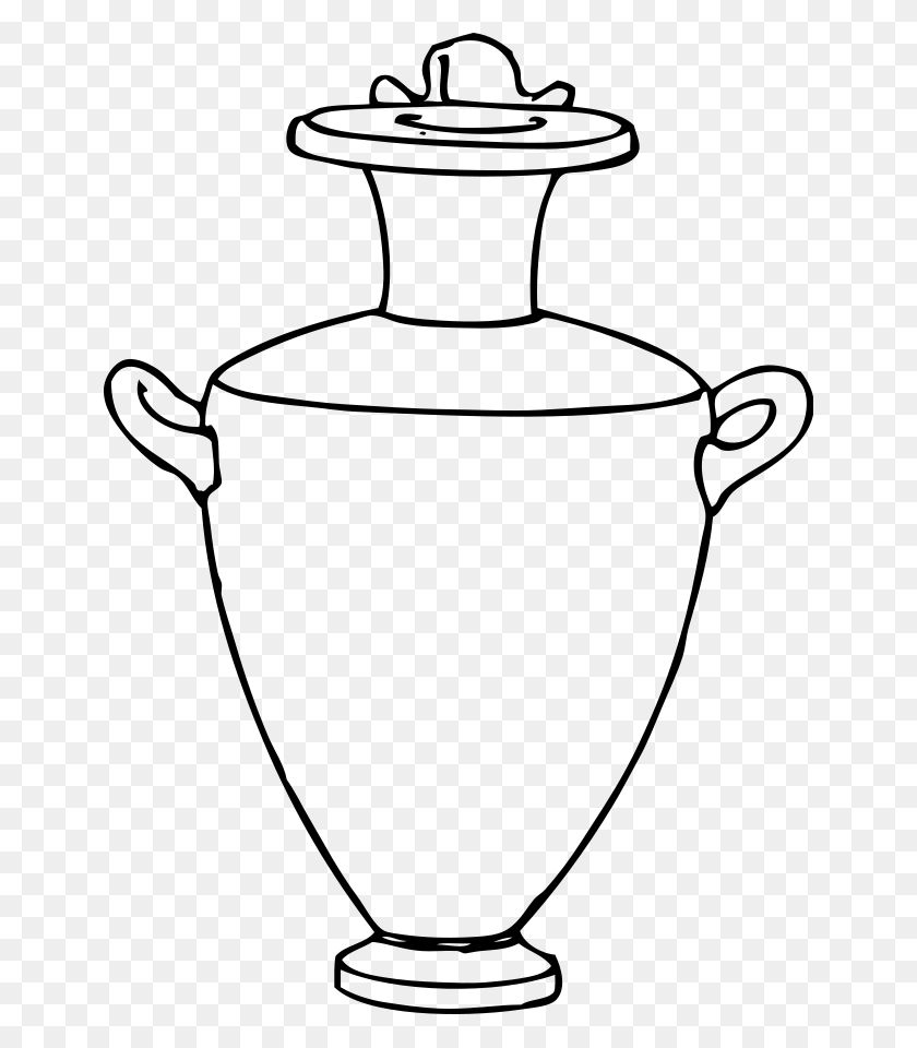 650x900 Outline Greek Amphora Clip Art Free Vector In Open Office Drawing - Office Clipart Black And White