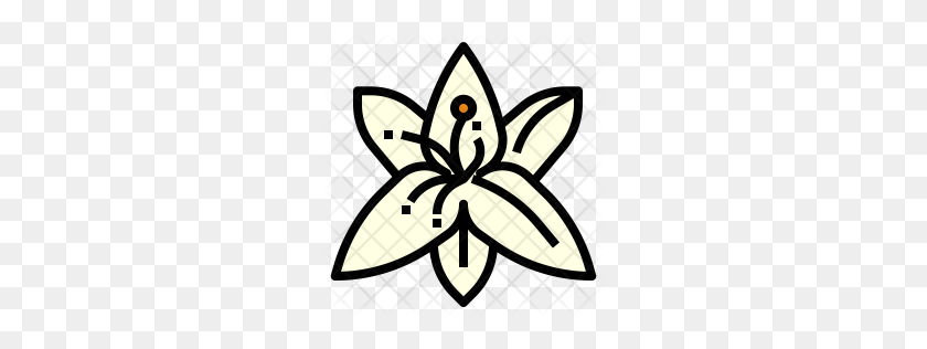 256x256 Outline Image Of Lily Flower - Lily Pad Clipart Black And White