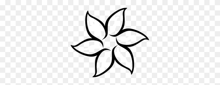 299x267 Outline Of A Flower Clip Art - Flower Bouquet Clipart Black And White