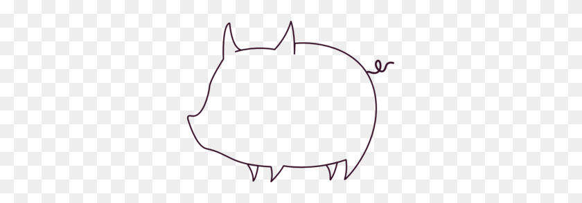 299x234 Outline Of A Pig - Pig Clipart Black And White