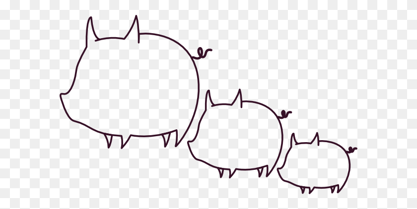 600x362 Outline Of A Pig - Flying Pig Clipart