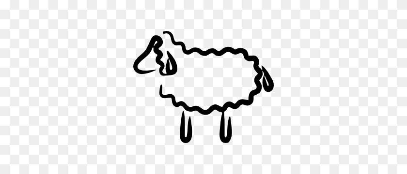 300x300 Outline Of A Sheep Lamb Sticker - Sheep Clipart Outline