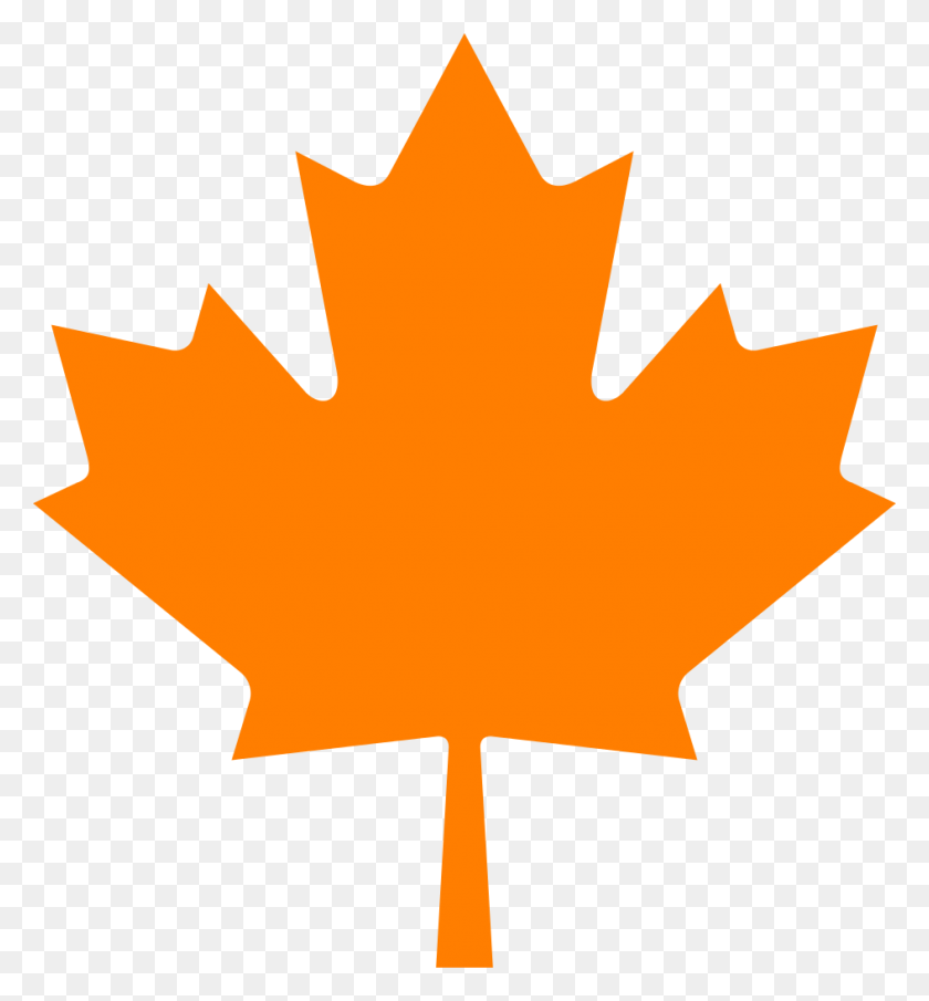 945x1024 Outline Of Canadian Maple Leaf - Orange Leaf Clipart
