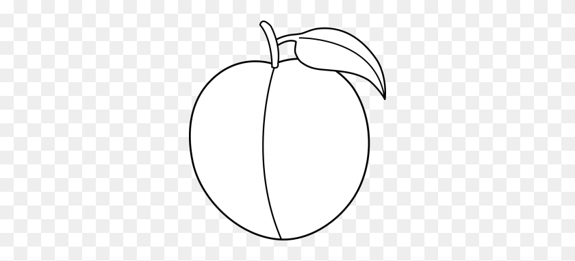 288x321 Outline Of Peaches Clipart - Still Life Clipart