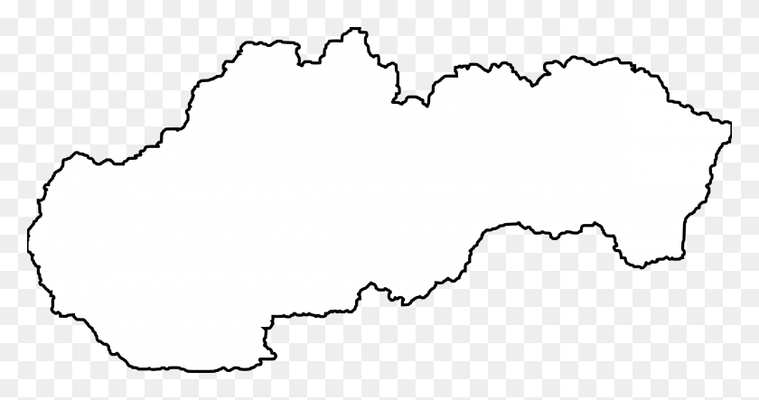 2400x1180 Outline Of Slovakia With White Fill Icons Png - Outline PNG