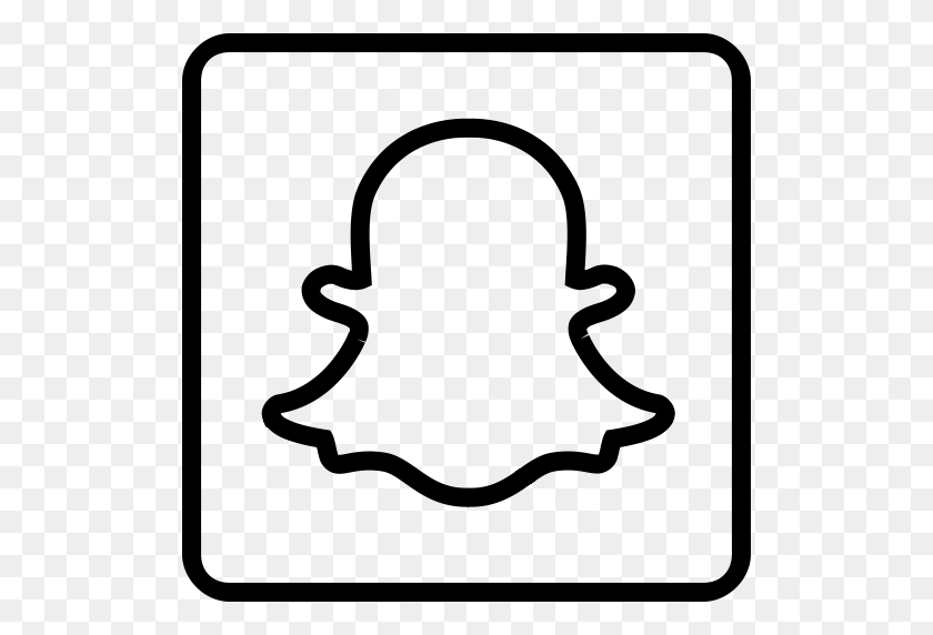 512x512 Outline, Snapchat, Social Icon - Snap Chat PNG