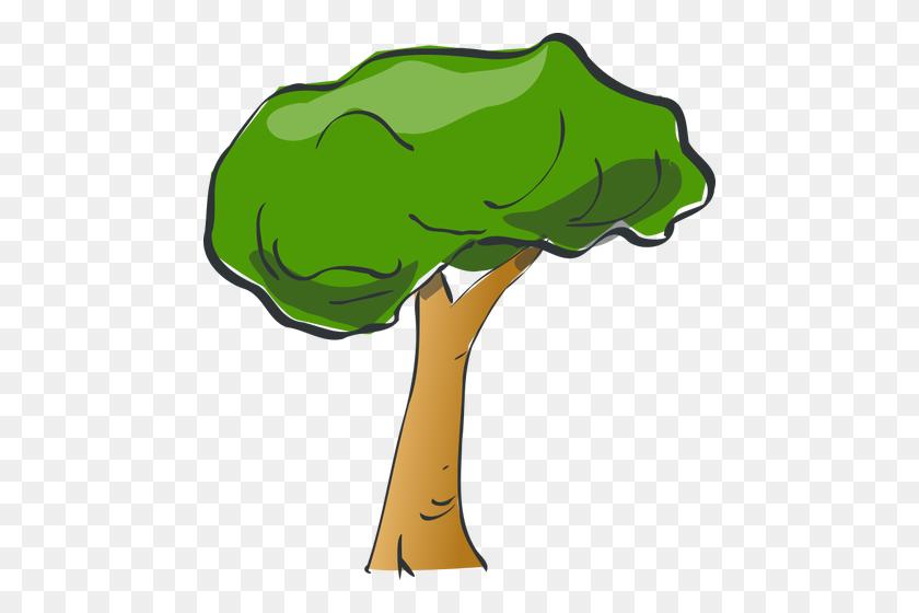 468x500 Outlined Cartoon Tree - Tree PNG Cartoon