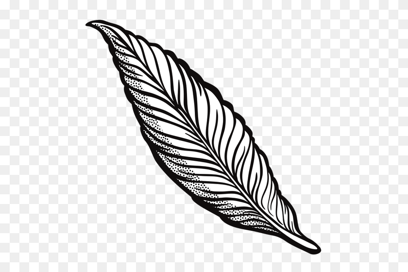 500x500 Outlined Feather - Feather Pen Clipart