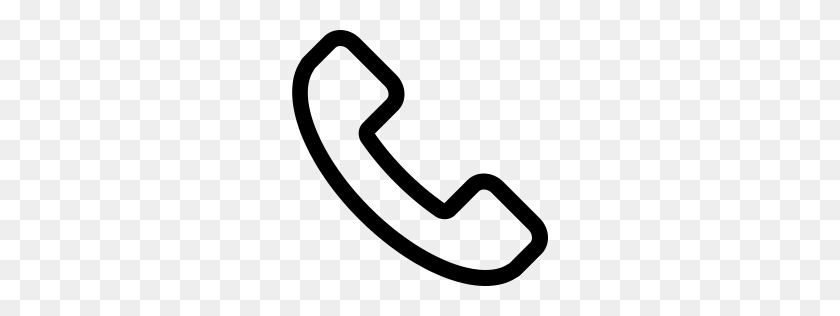 256x256 Outlined Phone Icon Transparent Png - Telefono PNG