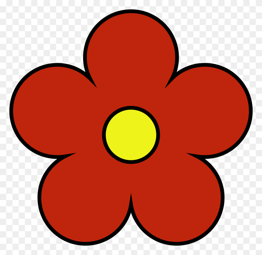 1907x1850 Outside Red Inside Yellow Flower Png Clipart - Outside Clipart